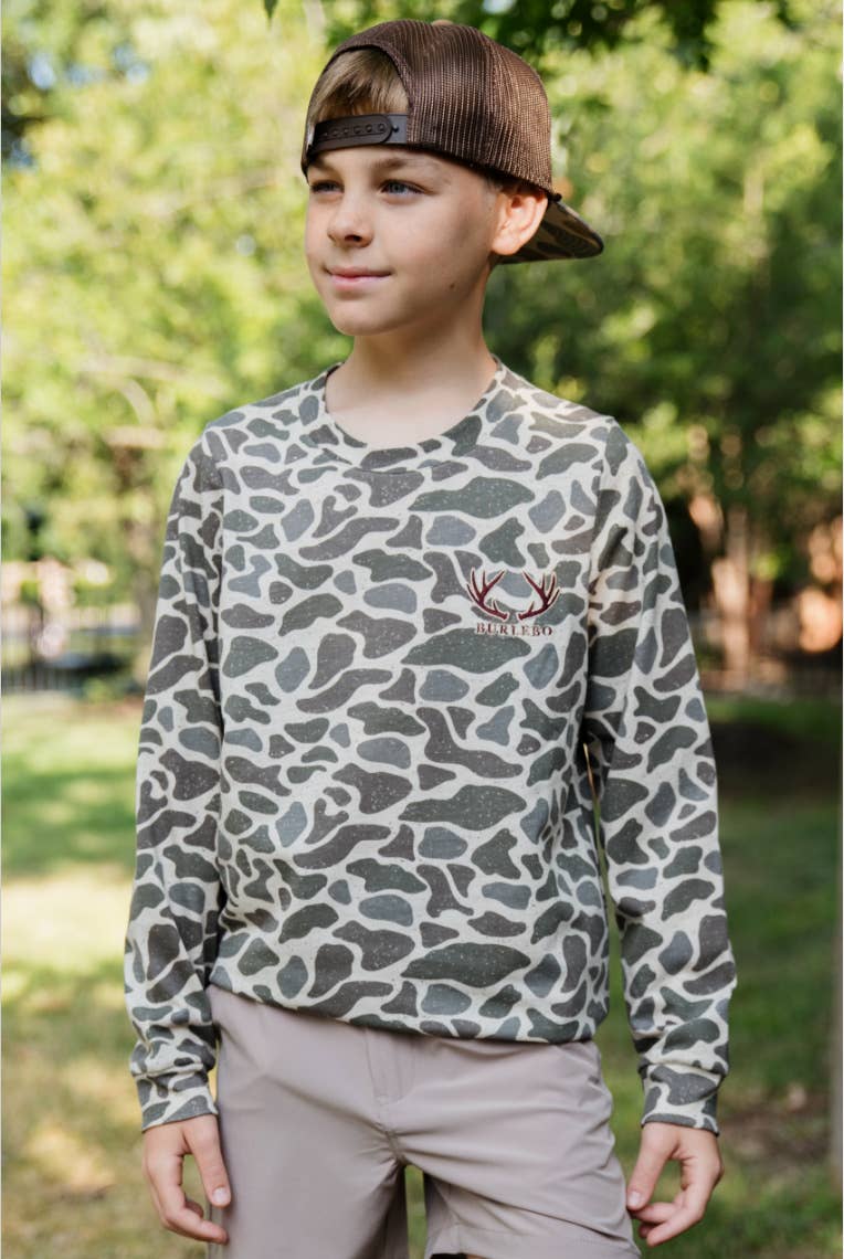 Youth Sizing - LS Deer Camo Pocket Tee