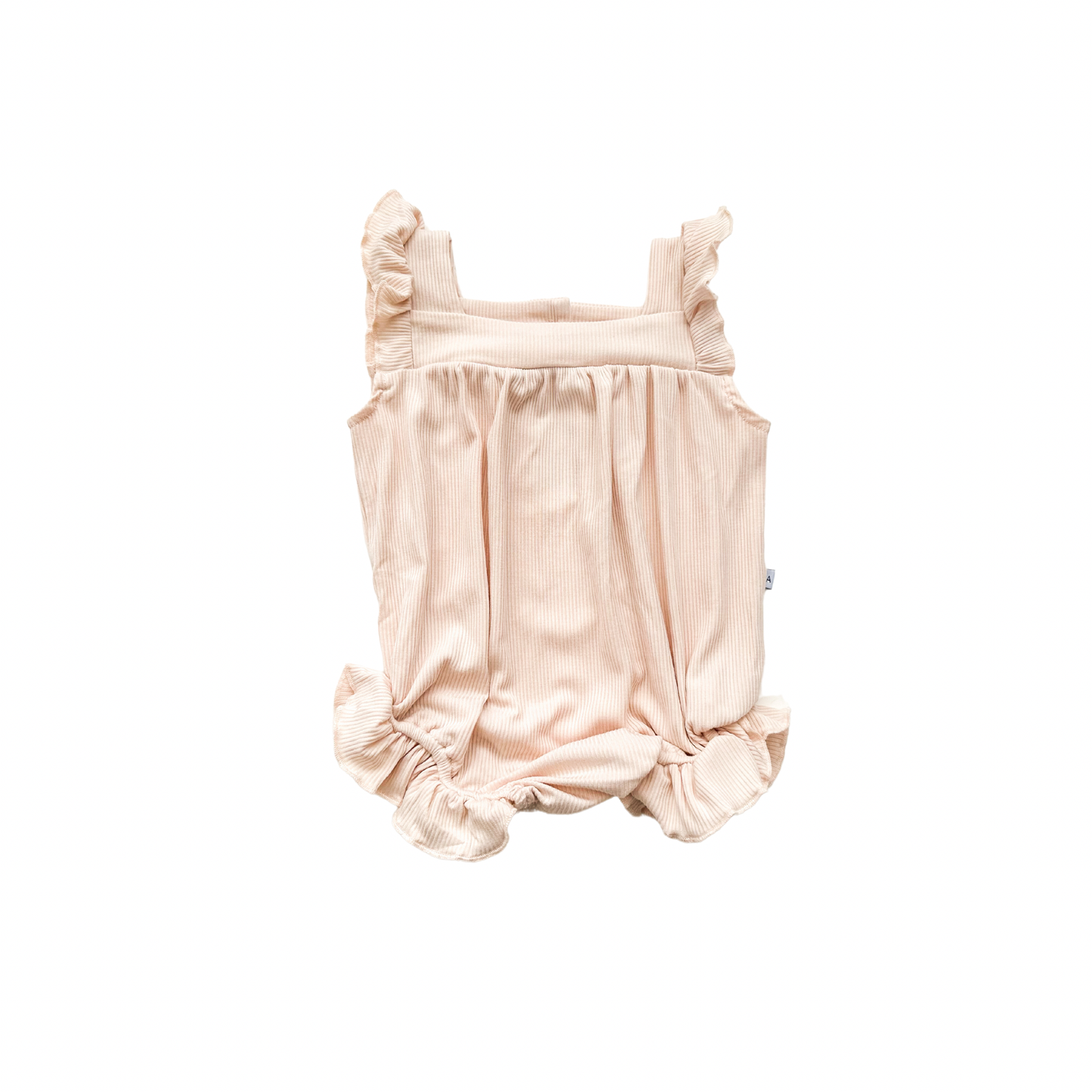 Ruffle Romper - Blush Ribbed