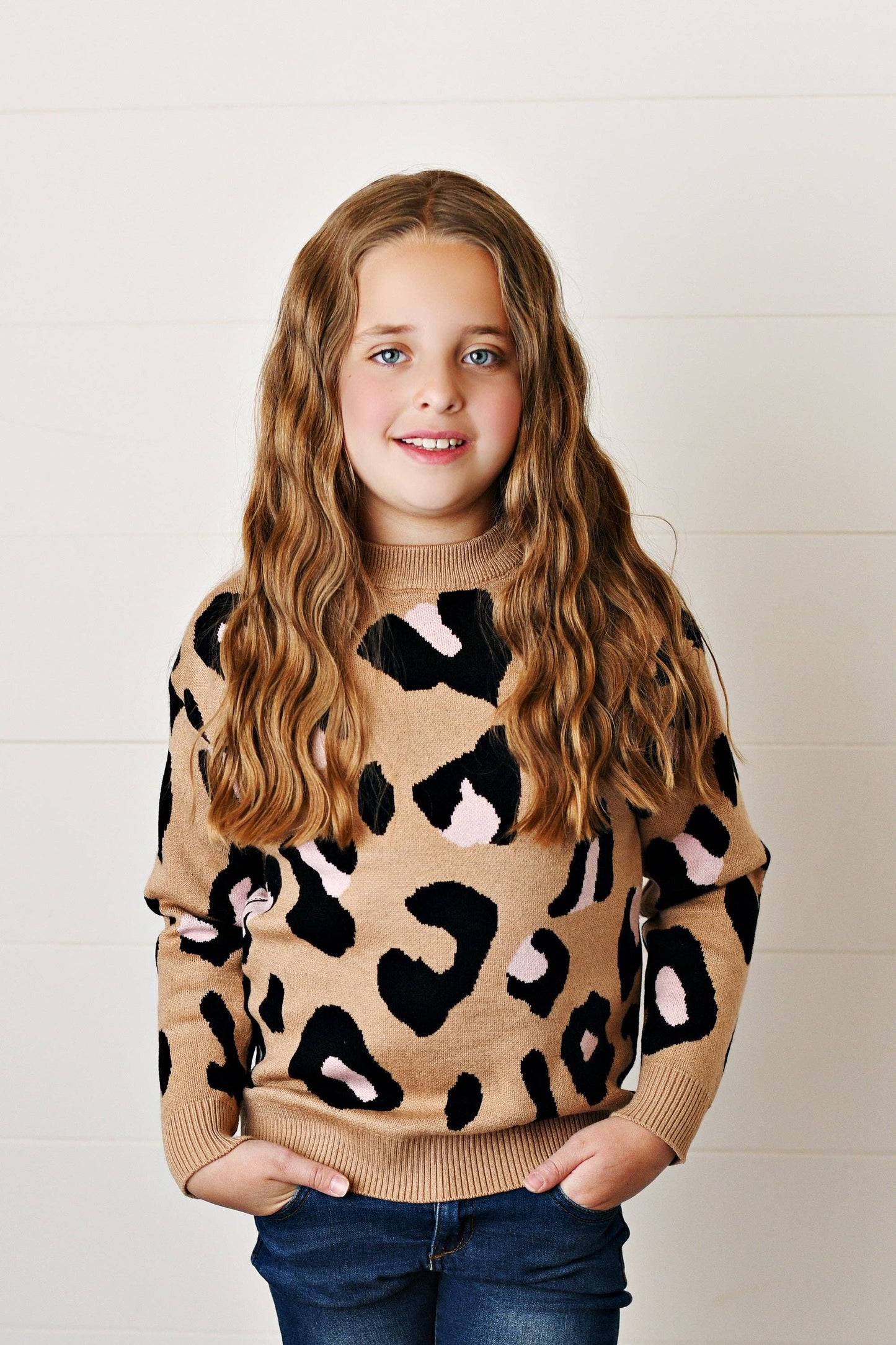 Tween Pink Leopard Sweater