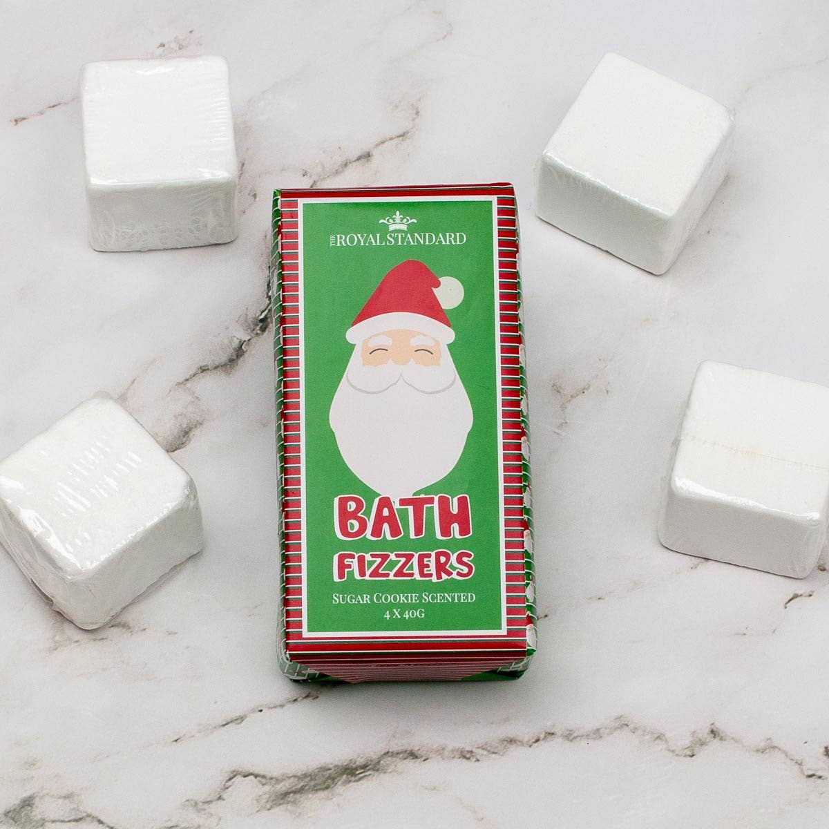 Jolly Santa Bath Fizzer: Sugar Cookie Scented: Set of 4