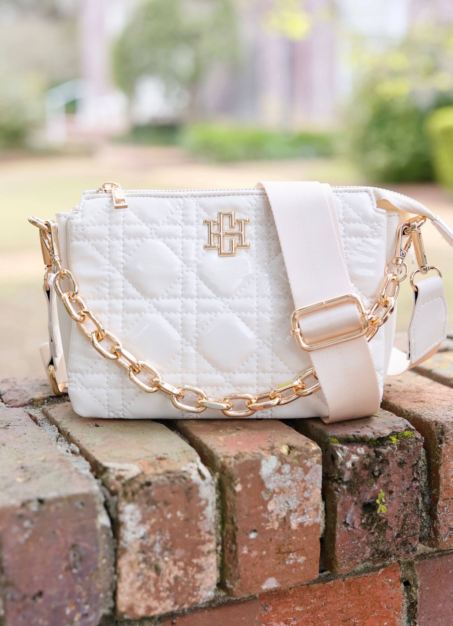 Jace Quilted Crossbody Ivory